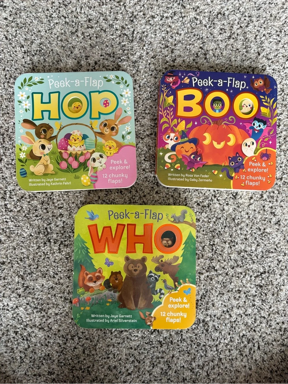 Kids Board Book Set – Hop, Boo, Who